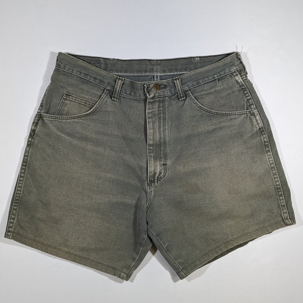 Vintage 90s Wrangler Jean Shorts Men's Size 34 Green Denim Made In USA